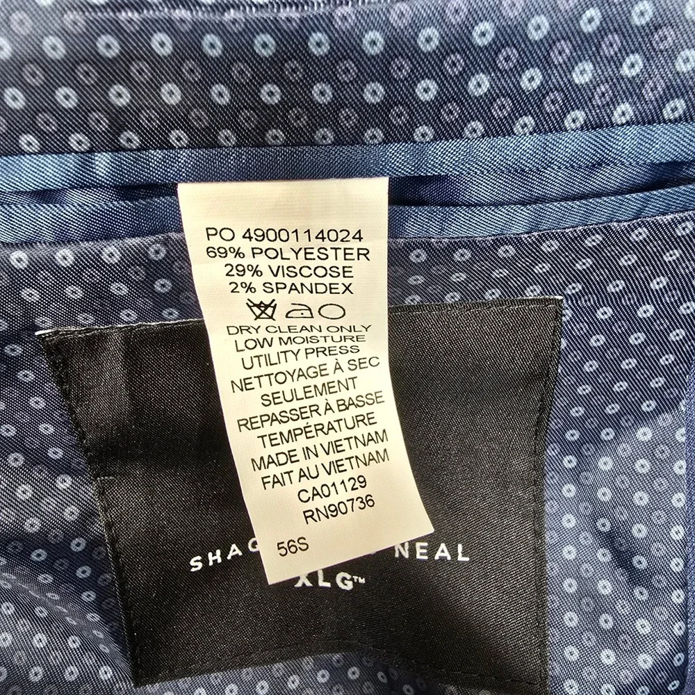 Shaquille O'Neal XLG‎ Blazer Mens 56S 56 Blue Sport Coat Two Button Lined